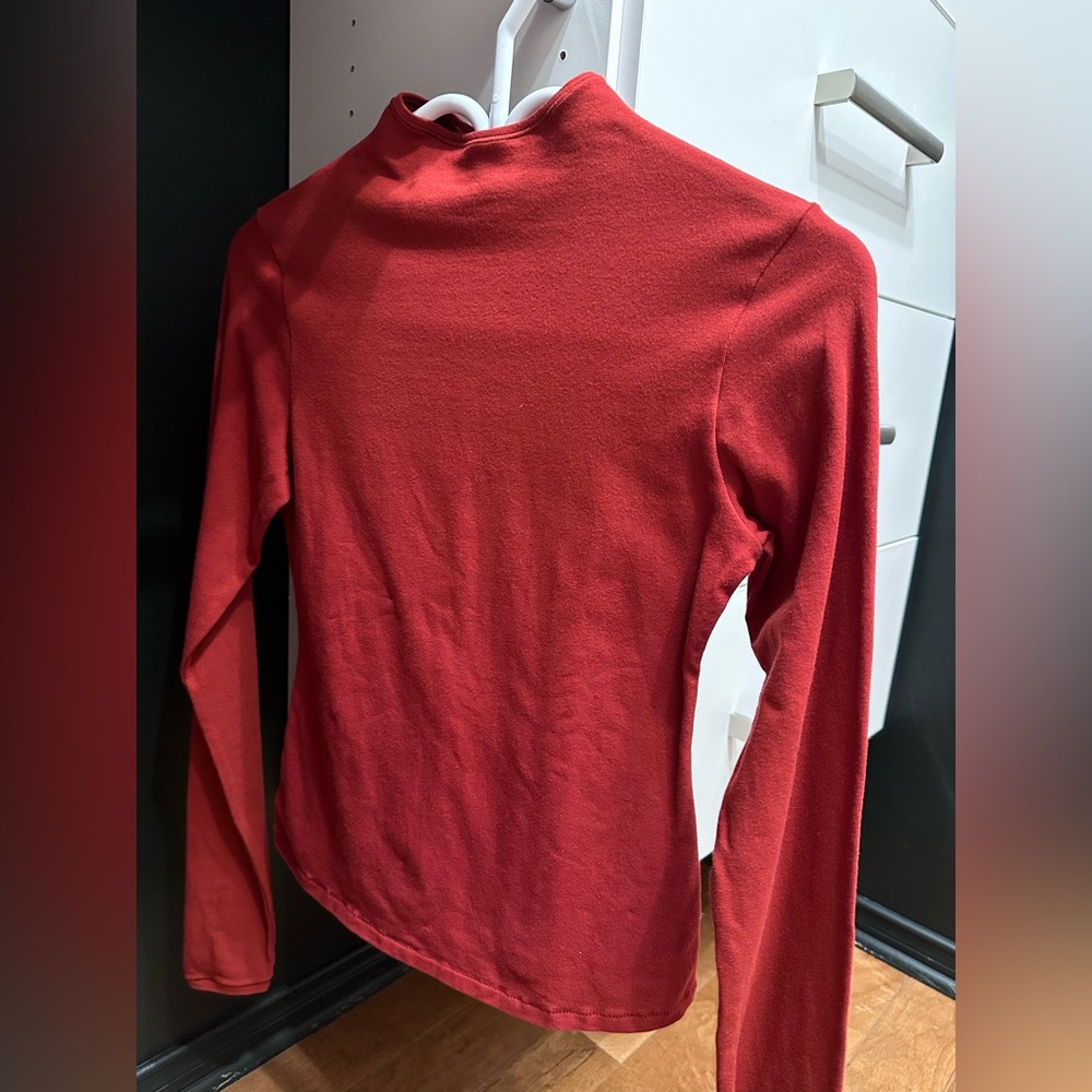 SKIMS Vibrant Red Long Sleeve Tee SIZE M